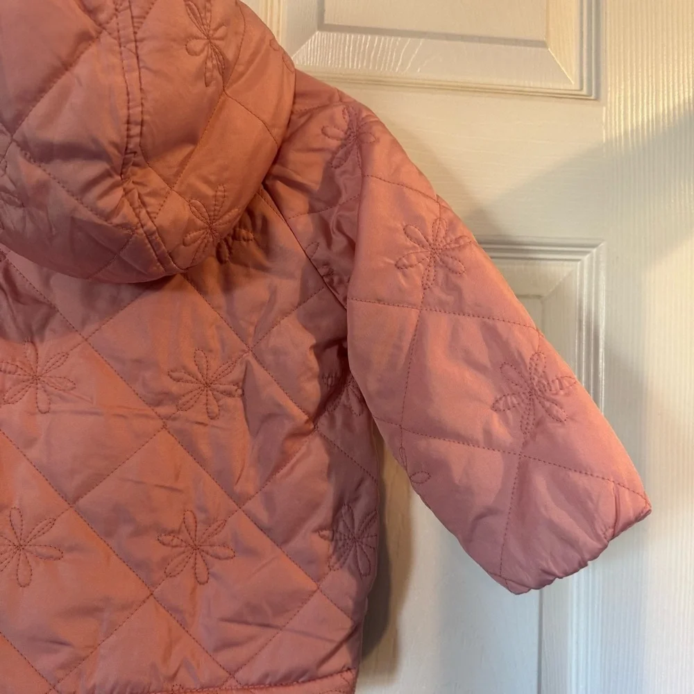 Carter’s Toddler Girls 24M Pink‎ Quilted Floral Hooded Jacket NWT